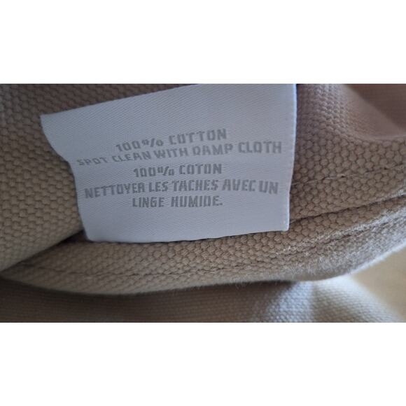 Restoration Hardware Heavy Duty Cotton Canvas Tote Bag Cream Brown 21.5"x14.5" - Picture 8 of 12